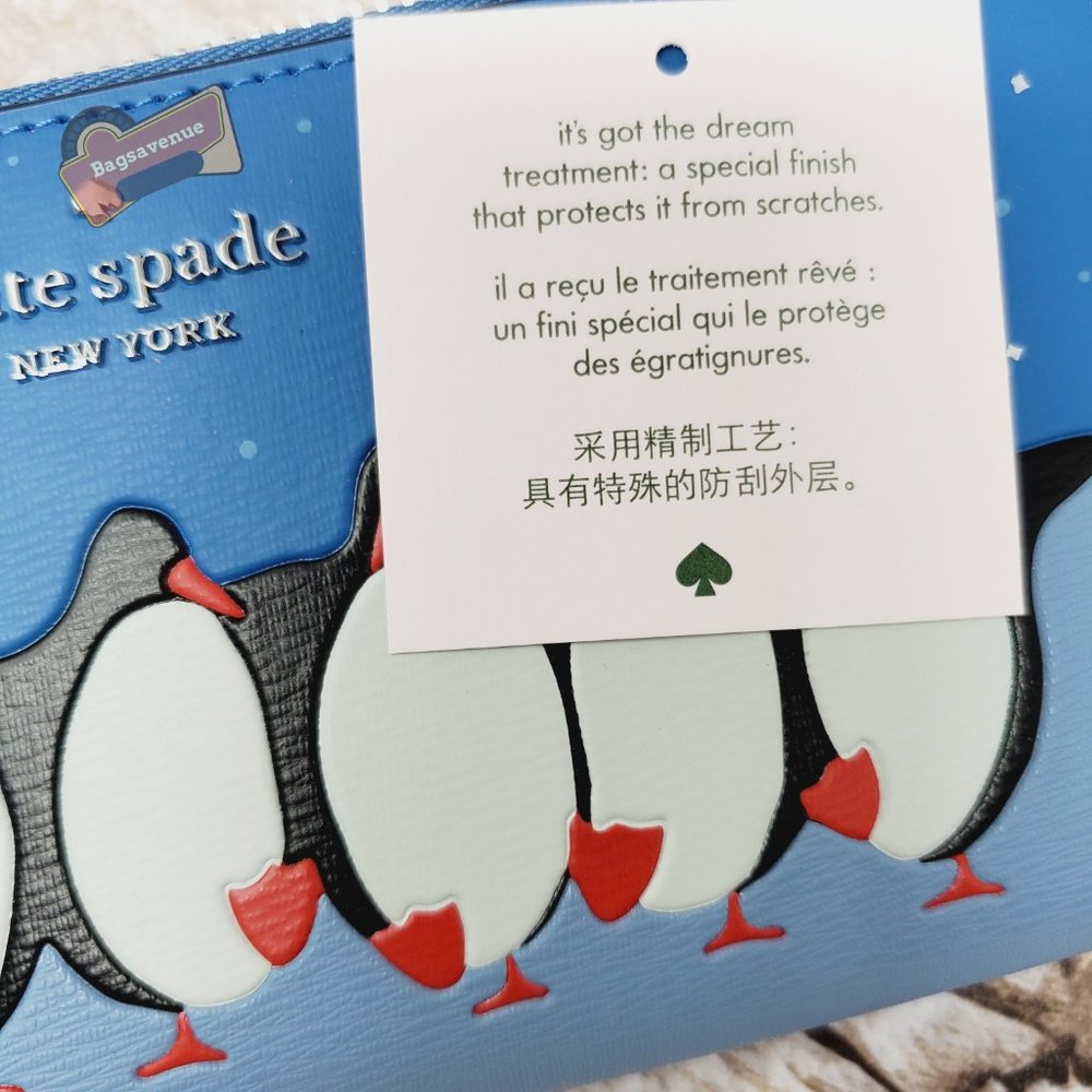 #bagsavenue fastship Arctic Friends Penguin Large Continental Wallet Kate Spade - Picture 5 of 5